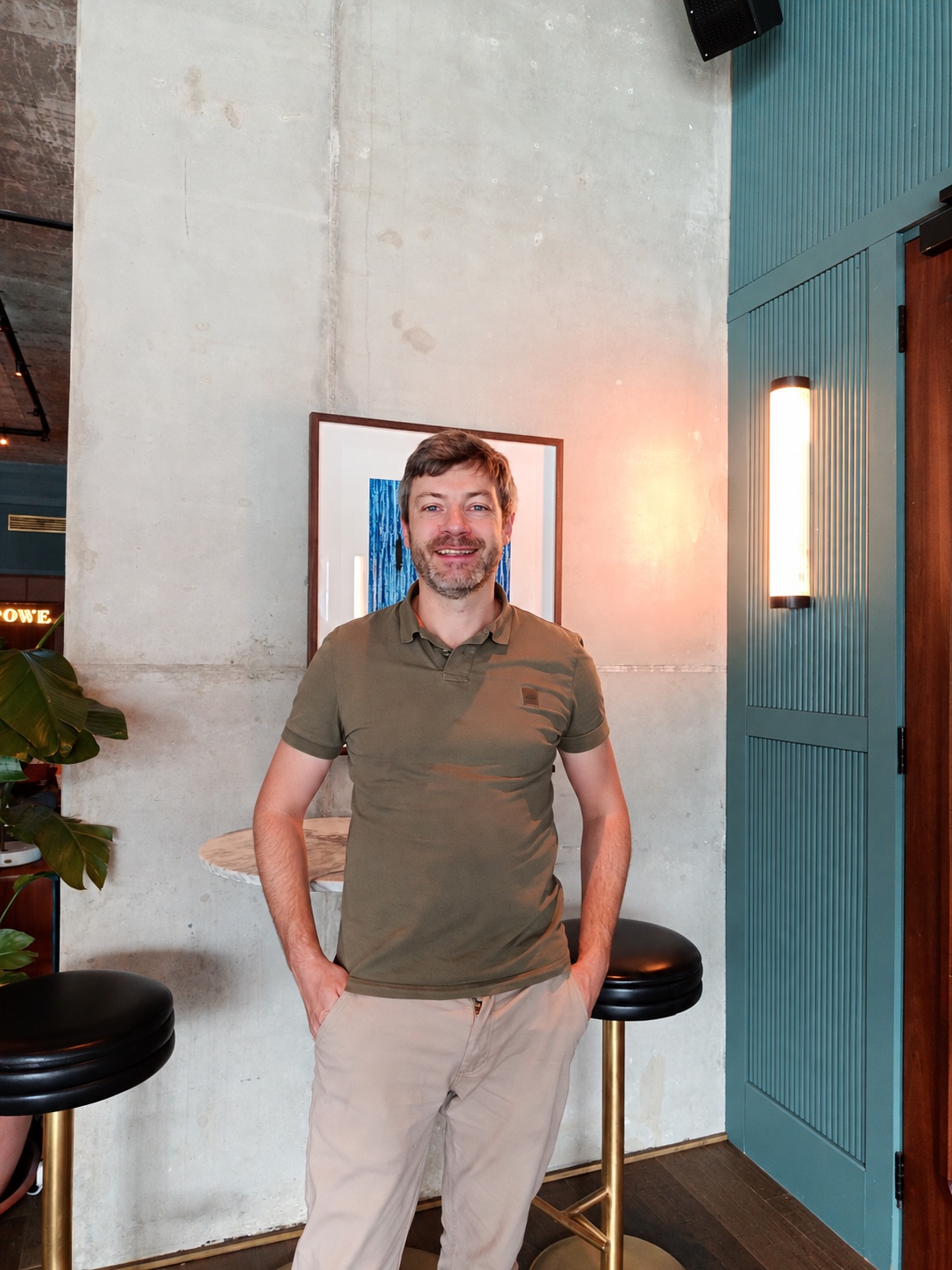 Tom Callaghan in a relaxed restaurant setting