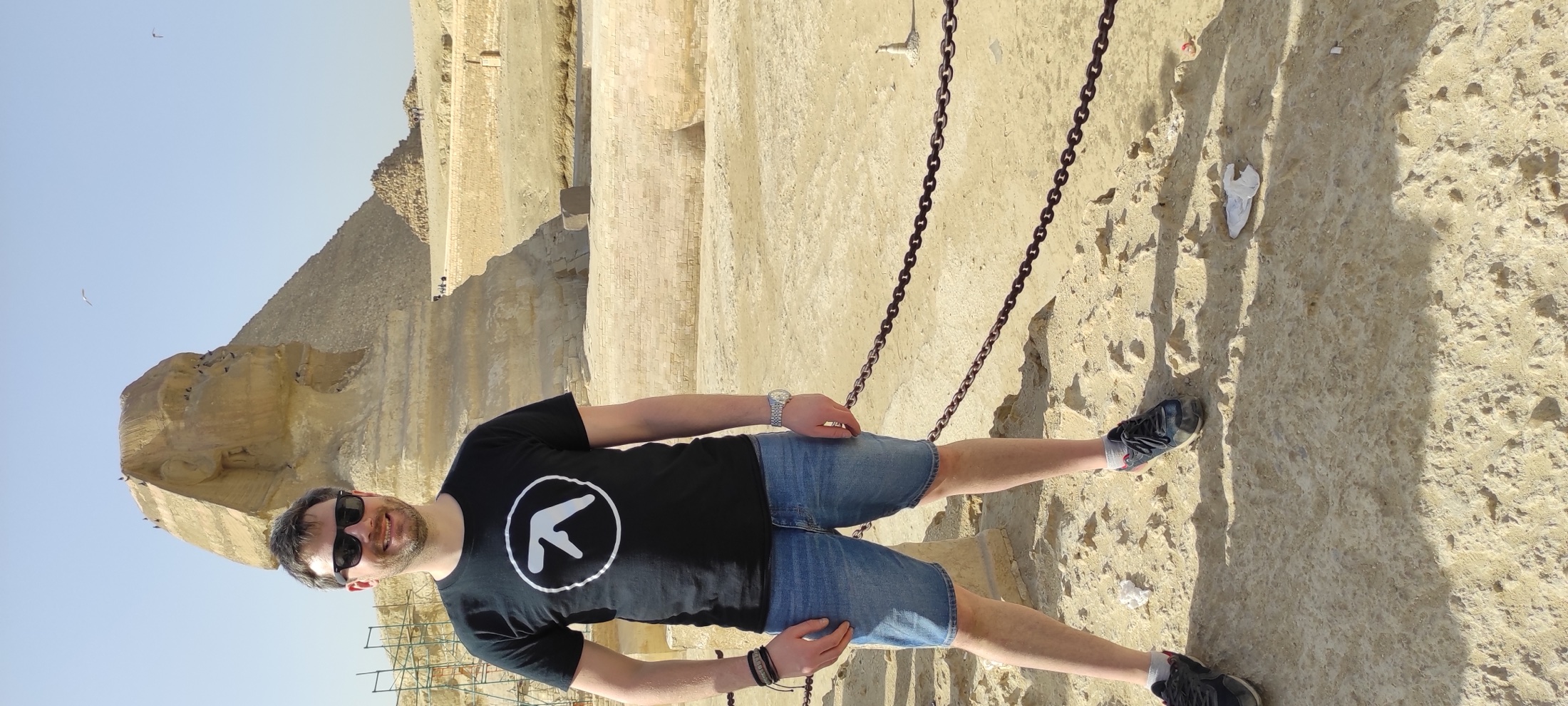 Tom standing in front of the Great Sphinx of Giza
